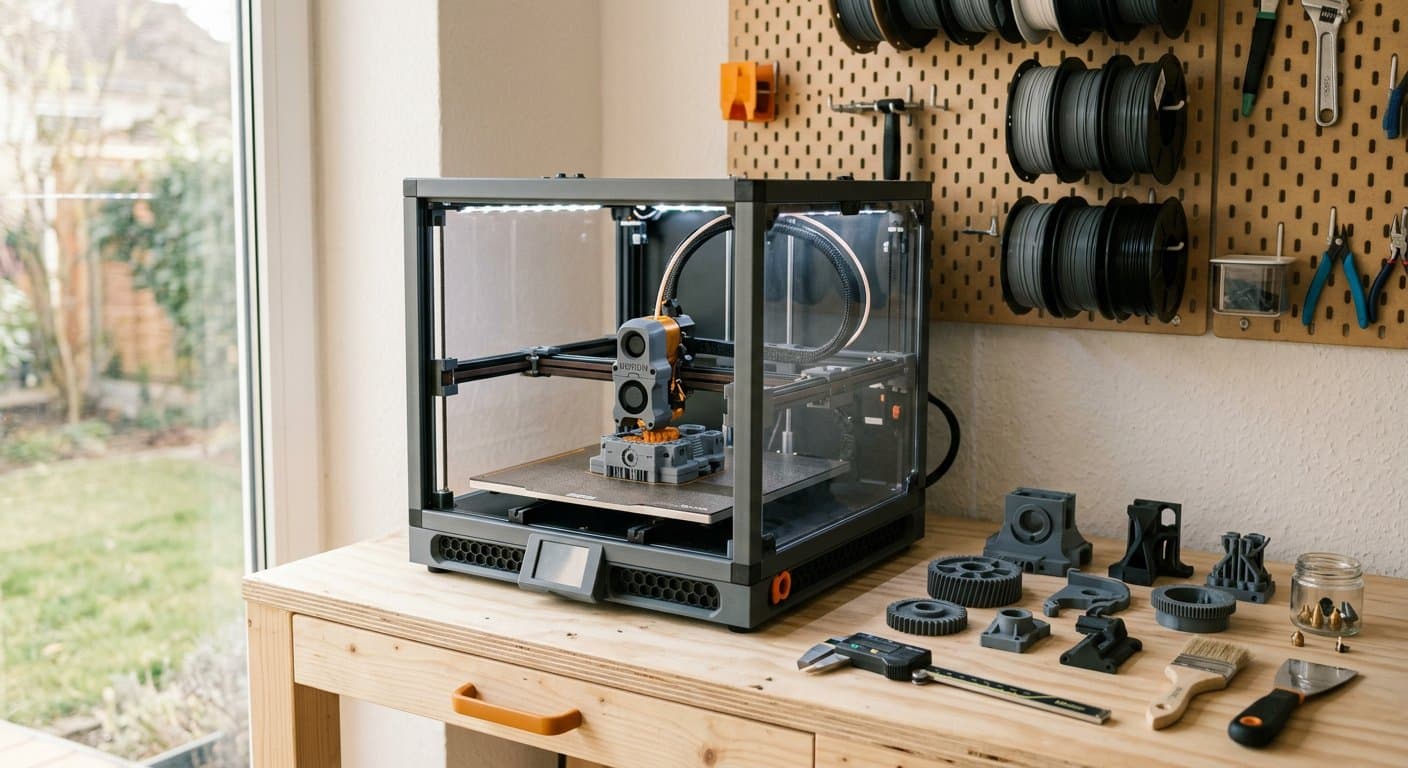 Мастерская Printed: принтер в работе и напечатанные детали